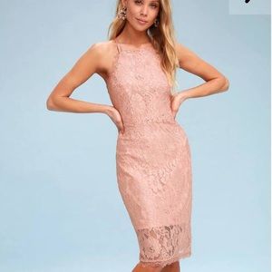 Lulus lace pink bodycon dress
